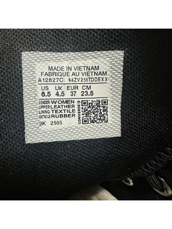 ✨Converse Chuck Taylor Wedge Platform Leather Sz 6.5 Women's Shoes Black A12827C - Picture 9 of 9